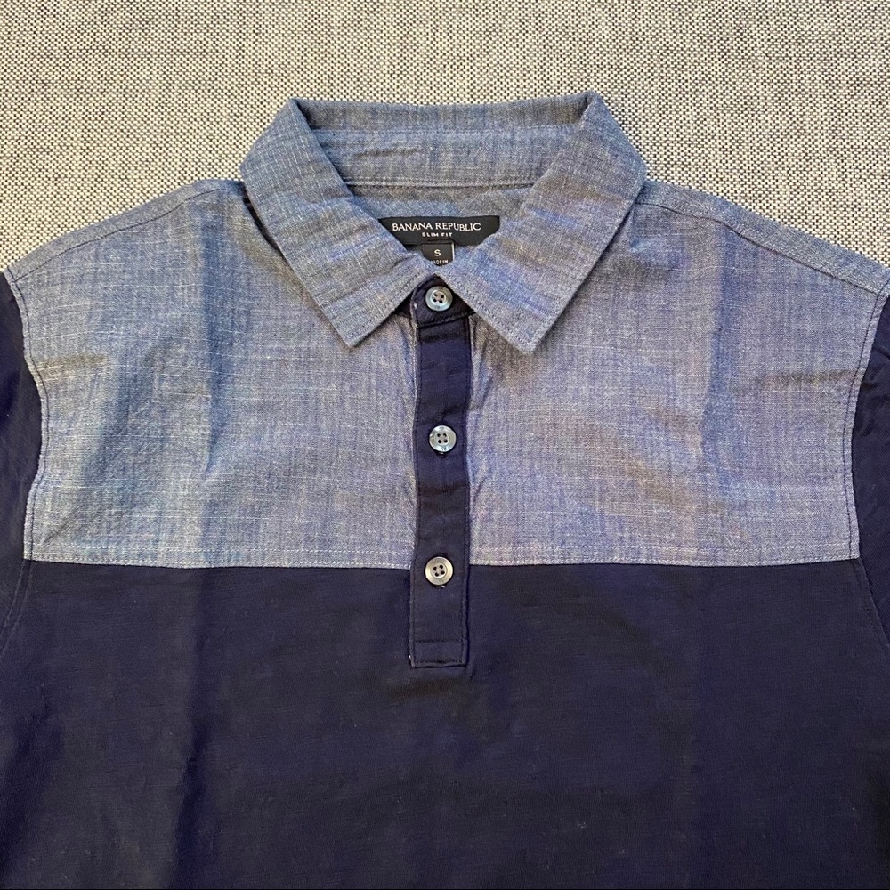 Banana Republic Men’s Slim Fit Blue Polo Shirt - Picture 3 of 7